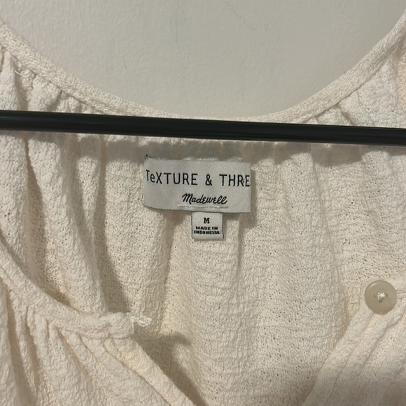 Madewell Texture + Thread 100% Cotton Beachy Boho White Blouse Size Medium - Picture 2 of 4